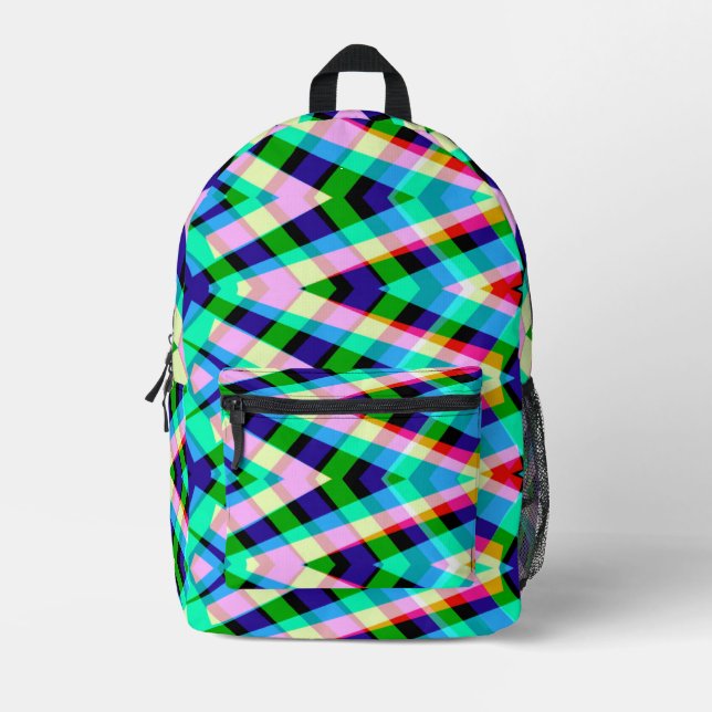 Mochila Impresa Mochila, elegante estampado de zigzag (Anverso)