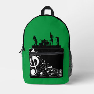 Mochila Impresa Moda de amante de la música de la banda verde