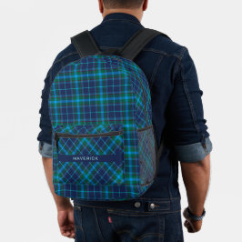 Mochila Impresa Moda de patrón de manto azul de la marina nombre m