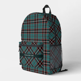 Mochila Impresa Moda del patrón Verde azulado oscuro de plástico