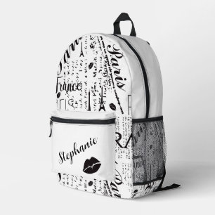Mochila Impresa Moda inspirada en París con audaces acentos gráfic