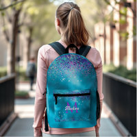 Moda Monograma purpurina rosa azul
