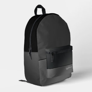 Mochila Impresa Moda Negra Negra Gris