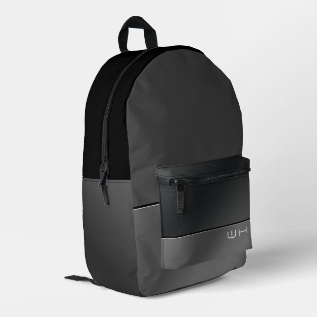 Mochila Impresa Moda Negra Negra Gris (Esquina izquierda trasera)