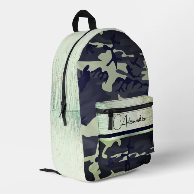Mochila Impresa Moda Shimmery del Camo Verde del Ejército Personal (Esquina izquierda trasera)