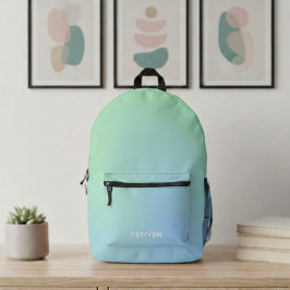 Mochila Impresa Modern Custom Name Gradient Backpack - Cool Soccer