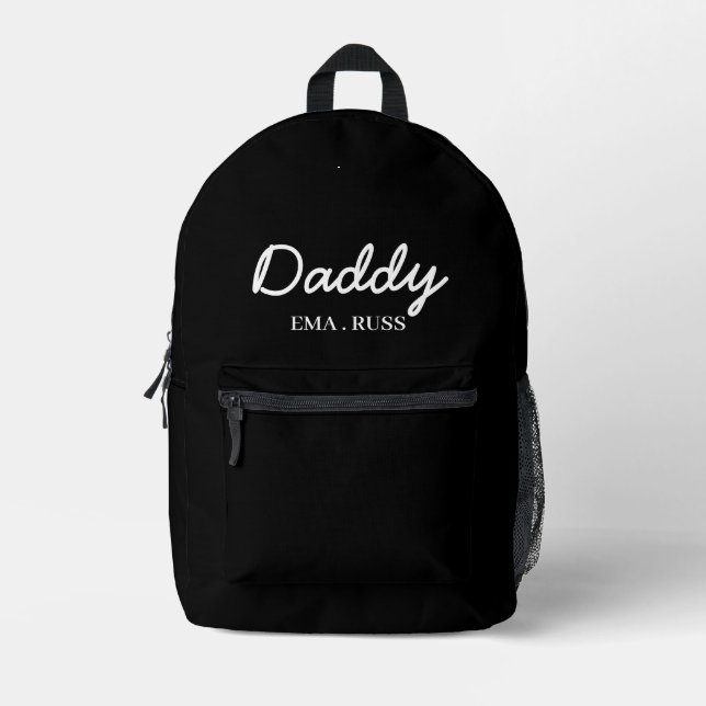 Mochila Impresa Modern Dad | Diseño de nombres de niños personaliz (Anverso)