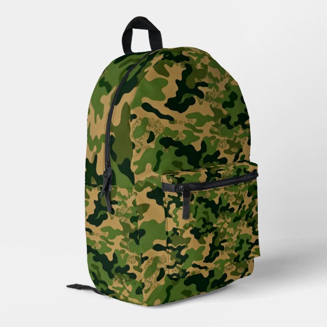 Mochila Impresa Modern Green Camouflage Backpack – Premium Army (Esquina izquierda trasera)