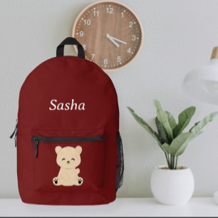 Mochila Impresa Modern Kids' Backpack with Bear - Personalized 