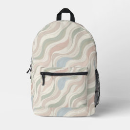 Mochila Impresa Modern Pastel Abstract Waves Backpack