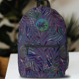 Mochila Impresa Modernas hojas tropicales exóticas de palmera nomb
