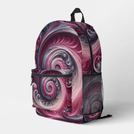 Mochila Impresa Moderno Abstracto Simple Remolino Rosa y Púrpura