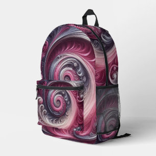 Mochila Impresa Moderno Abstracto Simple Remolino Rosa y Púrpura