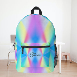 Mochila Impresa Moderno arcoíris pastel iridiscente coloreado