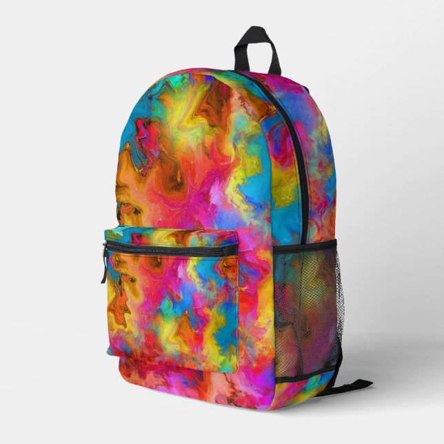 Mochila Impresa Moderno arte del arcoiris colorido (Esquina derecha trasera )