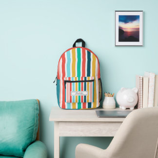 Mochila Impresa Moderno Colorido Vertical Personalizado Rayas de V