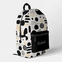 Moderno Geométrico Blanco Negro Abstracto Personal