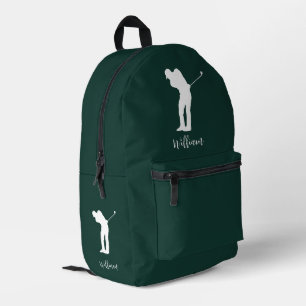 Mochila Impresa Moderno guión de silicona Golfer Monograma Verde