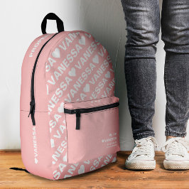 Mochila Impresa Moderno Rosa Femenino Adolescente Elegante