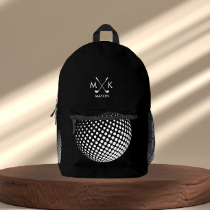 Mochila Impresa Moderno Y Elegante Monograma De Pelota De Golf Neg