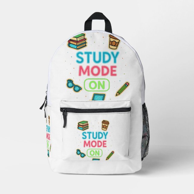 Mochila Impresa Modo de estudio activado (Anverso)