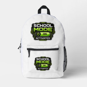 Mochila Impresa Modo Escuela Activado Funny Gamer De Vuelta a la E