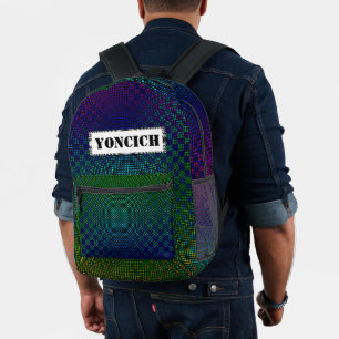 Mochila Impresa Moire Checkers por Kenneth Yoncich