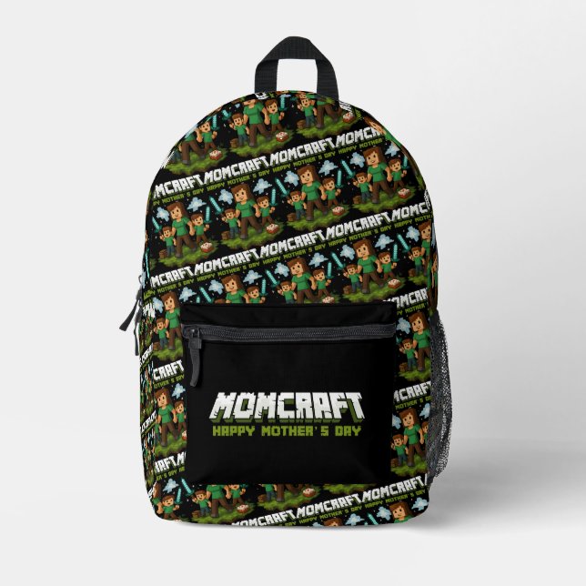 Mochila Impresa Momcraft Happy Mother Day Funny Gamer Mom (Anverso)