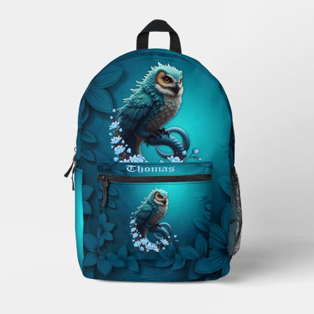 Mochila Impresa Momento de la sabiduría, la lechuza mágica, majest (Anverso)