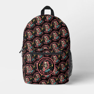 Mochila Impresa Moms Club Skull Desordenado Mamá Vida