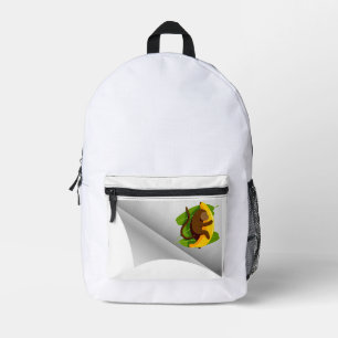 Mochila Impresa mono con banana bajo el parche