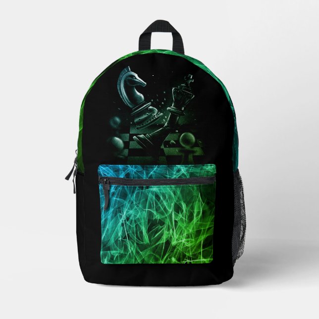 Mochila Impresa Monochrom del ajedrez dramático (Anverso)