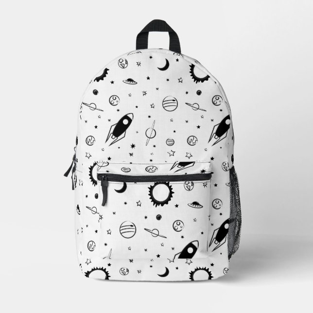 Mochila Impresa Monocromático blanco y negro (Anverso)