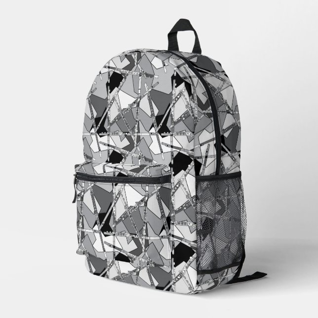 Mochila Impresa Monocromático de flútes que superponen (Esquina derecha trasera )