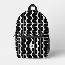 Mochila Impresa Monograma abstracto modernista de mediados de sigl
