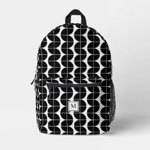 Mochila Impresa Monograma abstracto modernista de mediados de sigl