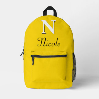 Mochila Impresa Monograma amarillo dorado moderno elegante