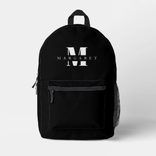 Mochila Impresa Monograma blanco y negro