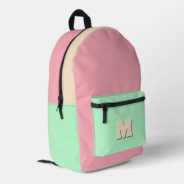 Mochila Impresa Monograma brillante multicolor inicial (Esquina izquierda trasera)