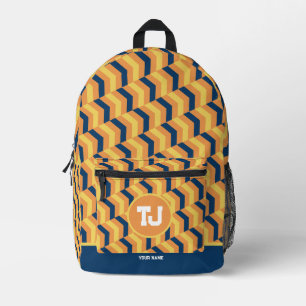 Mochila Impresa Monograma corto de vuelta a la impresión escolar c