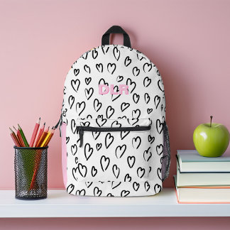 Mochila Impresa Monograma de color rosa crudo personalizado