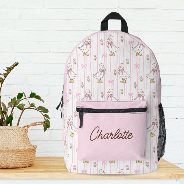 Mochila Impresa Monograma de coqueta con rosado de piel de gallina (Subido por el creador)