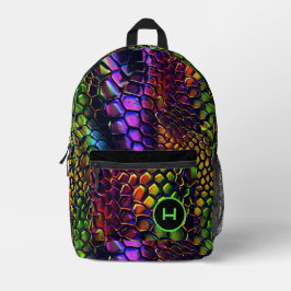 Mochila Impresa Monograma de diversión de Neon Reptile