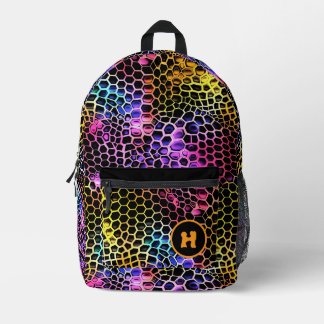 Mochila Impresa Monograma de diversión de Neon Reptile