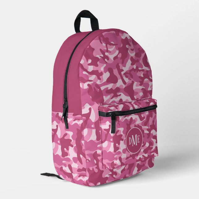 Mochila Impresa Monograma De Dos Tonos Rosa (Esquina izquierda trasera)