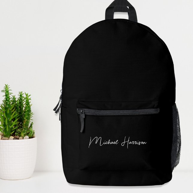 Mochila Impresa Monograma de escritura moderna negro (Subido por el creador)