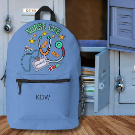 Mochila Impresa Monograma de la vida de la enfermera