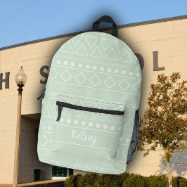 Mochila Impresa Monograma de manto verde crudo