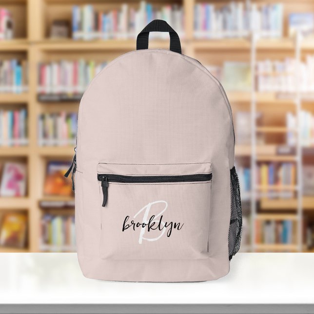Mochila Impresa Monograma de moda rosa negro blanco Script  (Subido por el creador)