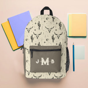 Mochila Impresa Monograma de Personalizado occidental del país